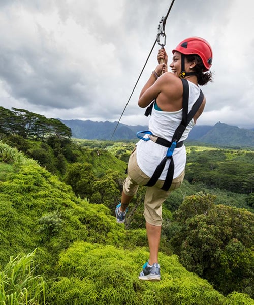 Zip-lining in the jungle