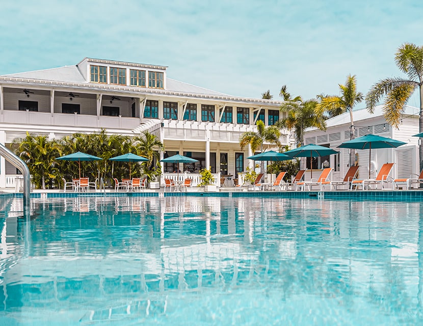 The pool area at Mahogany Bay Resort