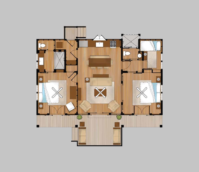 Floor plan of the Family Cottage