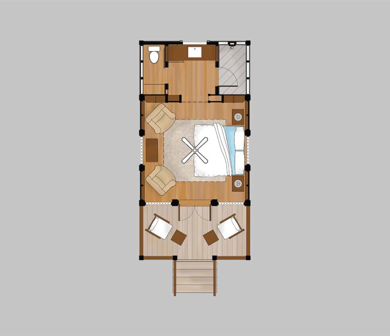 Floor plan of Garden Cottage at Mahogany Bay Resort & Beach Club