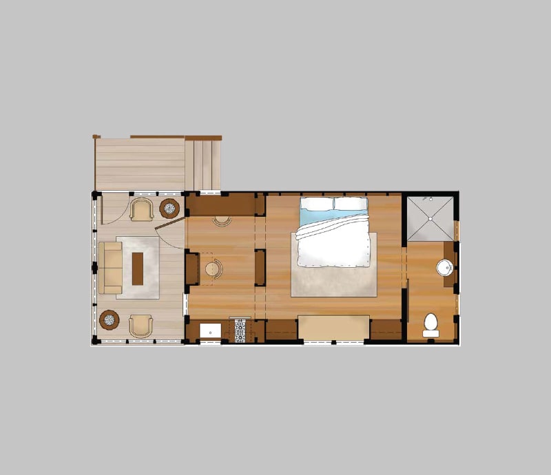 Floor plan for the Upper Keeping Suite
